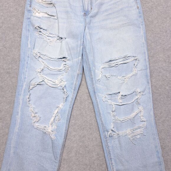 American Eagle Strigid Women's Jeans 12 Reg Distressed Ripped Denim Mom Jean NWT - Picture 5 of 16